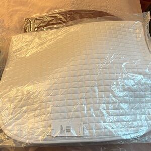White Quilted Dressage Square Saddle Pad. New in plastic.